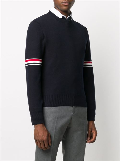 Cotton sweater with logo THOM BROWNE | MKA326AY3001415